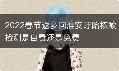 2022春节返乡回淮安盱眙核酸检测是自费还是免费