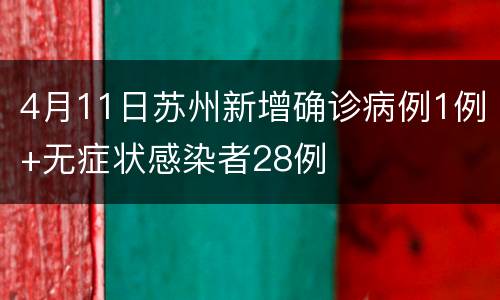 4月11日苏州新增确诊病例1例+无症状感染者28例