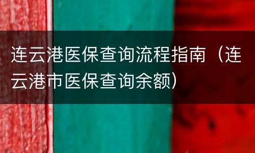 连云港医保查询流程指南（连云港市医保查询余额）