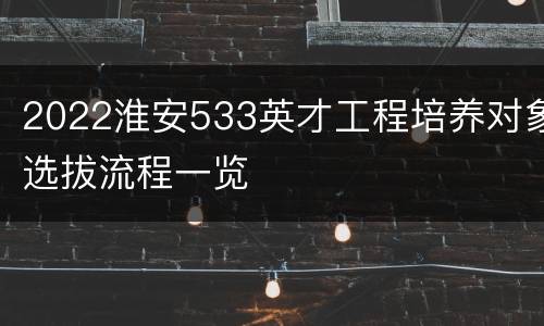 2022淮安533英才工程培养对象选拔流程一览