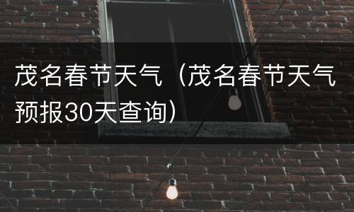 茂名春节天气（茂名春节天气预报30天查询）