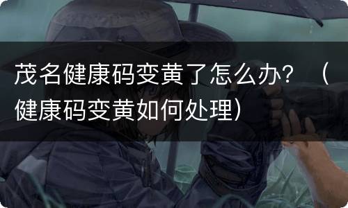 茂名健康码变黄了怎么办？（健康码变黄如何处理）