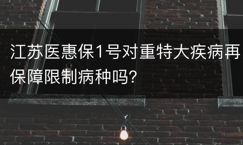 江苏医惠保1号对重特大疾病再保障限制病种吗？