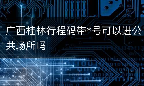 广西桂林行程码带*号可以进公共场所吗
