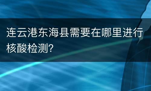 连云港东海县需要在哪里进行核酸检测？