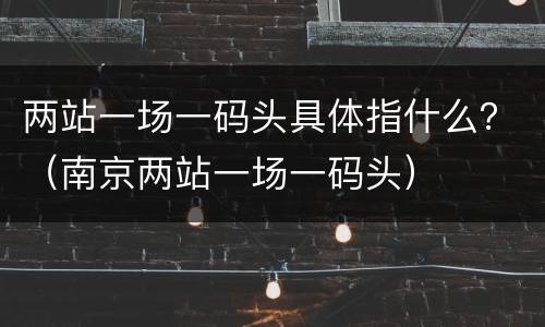 两站一场一码头具体指什么？（南京两站一场一码头）