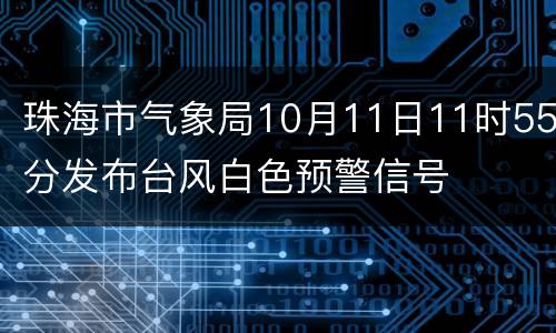 珠海市气象局10月11日11时55分发布台风白色预警信号