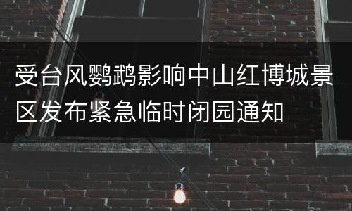 受台风鹦鹉影响中山红博城景区发布紧急临时闭园通知