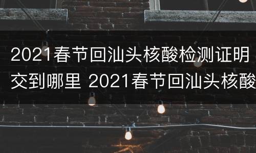 2021春节回汕头核酸检测证明交到哪里 2021春节回汕头核酸检测证明交到哪里了
