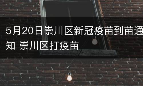 5月20日崇川区新冠疫苗到苗通知 崇川区打疫苗