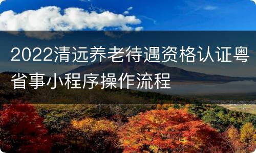 2022清远养老待遇资格认证粤省事小程序操作流程