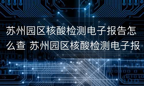 苏州园区核酸检测电子报告怎么查 苏州园区核酸检测电子报告怎么查询结果