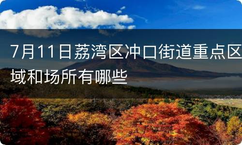 7月11日荔湾区冲口街道重点区域和场所有哪些