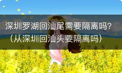 深圳罗湖回汕尾需要隔离吗？（从深圳回汕头要隔离吗）