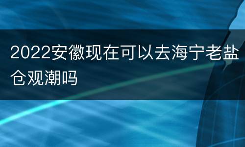 2022安徽现在可以去海宁老盐仓观潮吗