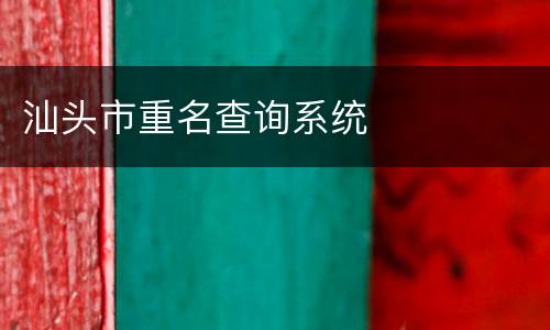 汕头市重名查询系统
