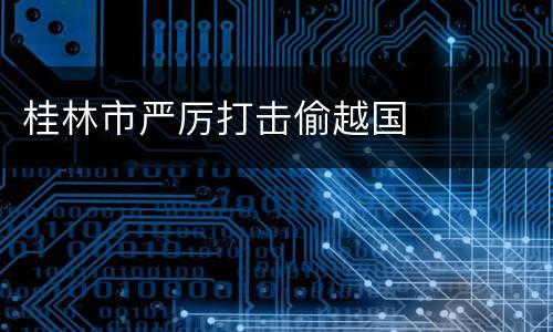 桂林市严厉打击偷越国