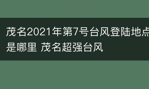 茂名2021年第7号台风登陆地点是哪里 茂名超强台风