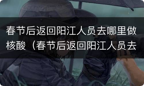春节后返回阳江人员去哪里做核酸（春节后返回阳江人员去哪里做核酸检查）