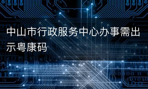 中山市行政服务中心办事需出示粤康码