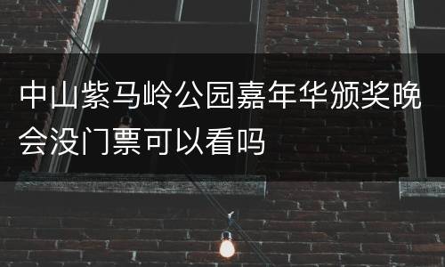 中山紫马岭公园嘉年华颁奖晚会没门票可以看吗