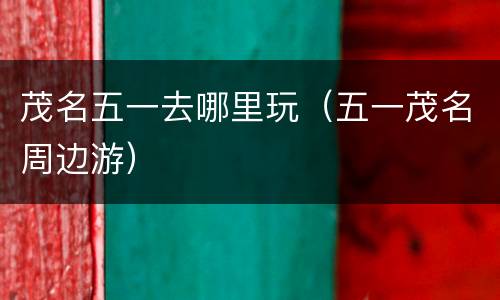茂名五一去哪里玩（五一茂名周边游）