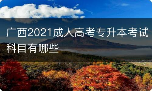 广西2021成人高考专升本考试科目有哪些