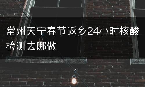 常州天宁春节返乡24小时核酸检测去哪做