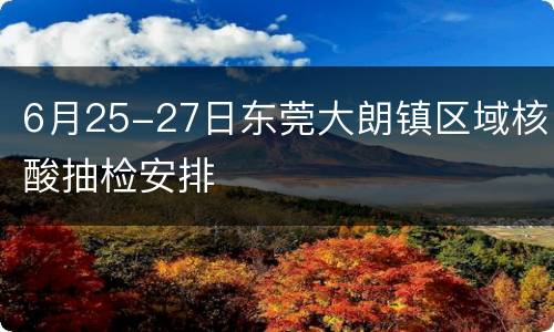 6月25-27日东莞大朗镇区域核酸抽检安排