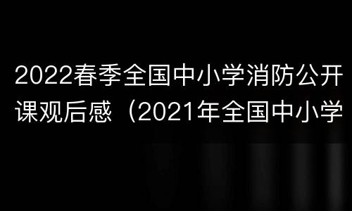 2022春季全国中小学消防公开课观后感（2021年全国中小学生消防公开课观后感）