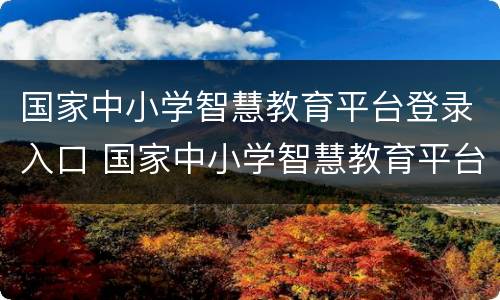 国家中小学智慧教育平台登录入口 国家中小学智慧教育平台登录入口2023