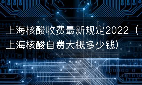 上海核酸收费最新规定2022（上海核酸自费大概多少钱）