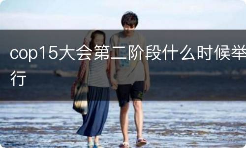 cop15大会第二阶段什么时候举行