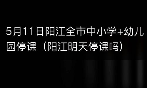 5月11日阳江全市中小学+幼儿园停课（阳江明天停课吗）