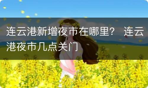连云港新增夜市在哪里？ 连云港夜市几点关门