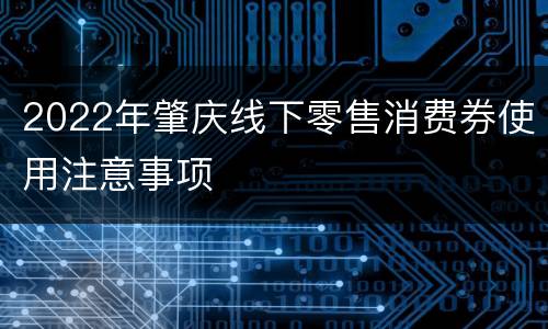 2022年肇庆线下零售消费券使用注意事项