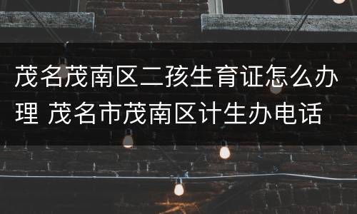 茂名茂南区二孩生育证怎么办理 茂名市茂南区计生办电话
