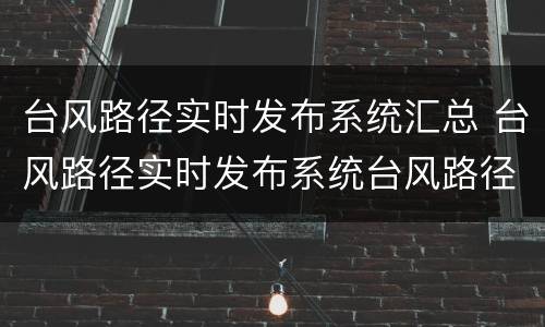 台风路径实时发布系统汇总 台风路径实时发布系统台风路径