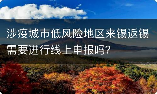 涉疫城市低风险地区来锡返锡需要进行线上申报吗？