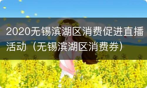 2020无锡滨湖区消费促进直播活动（无锡滨湖区消费券）