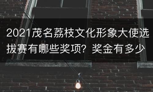 2021茂名荔枝文化形象大使选拔赛有哪些奖项？奖金有多少？