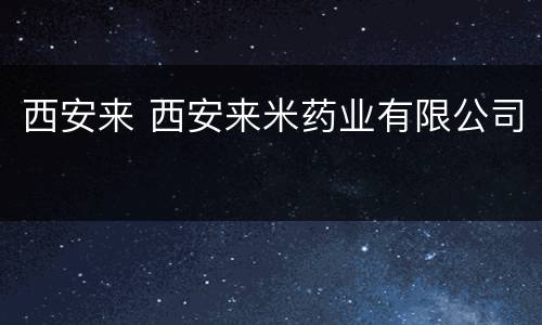 西安来 西安来米药业有限公司