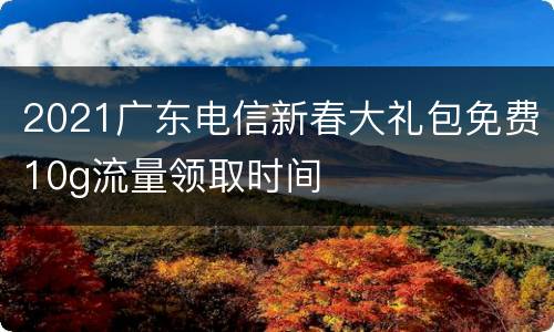 2021广东电信新春大礼包免费10g流量领取时间