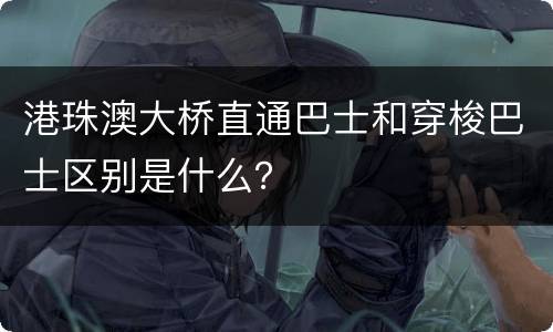 港珠澳大桥直通巴士和穿梭巴士区别是什么？