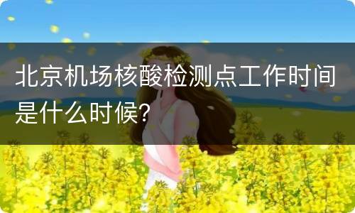 北京机场核酸检测点工作时间是什么时候？