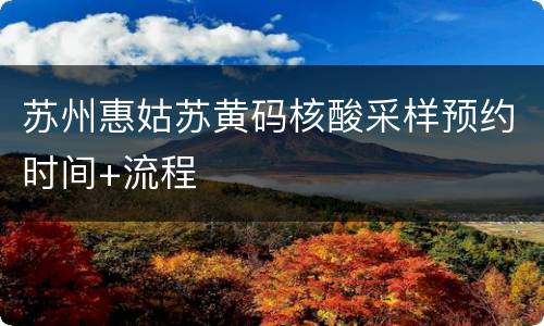 苏州惠姑苏黄码核酸采样预约时间+流程