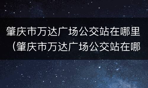 肇庆市万达广场公交站在哪里（肇庆市万达广场公交站在哪里坐车）