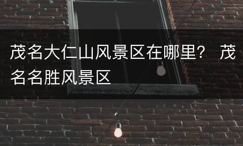 茂名大仁山风景区在哪里？ 茂名名胜风景区