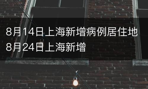 8月14日上海新增病例居住地 8月24日上海新增