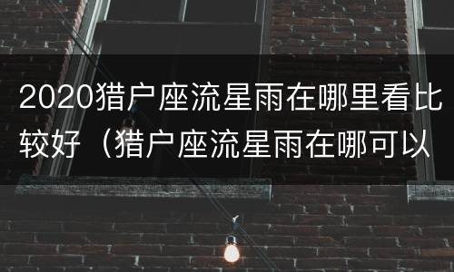 2020猎户座流星雨在哪里看比较好（猎户座流星雨在哪可以看到）